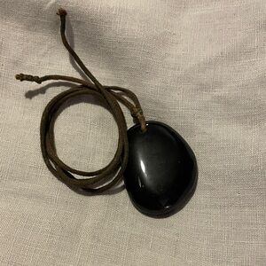 Black Onyx Stone Pendant Necklace